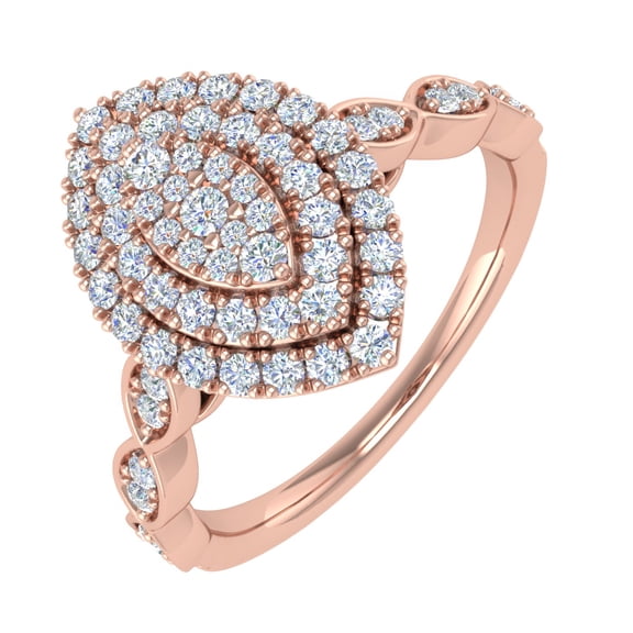 1/2 Carat Prong Set Diamond Ring in 10K Rose Gold (Ring Size 9)