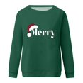 thumbnail image 5 of Nmnitkp Sweatshirt for Women Christmas Printed Comfortable Long Sleeve Round Neck Ladies Sweatshirt Blouse Green,L, 5 of 5