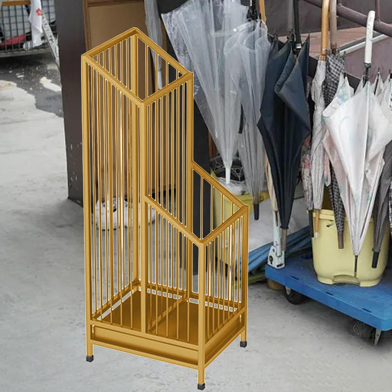 kowaku Iron Umbrella Stand Rack Umbrella Storage Organizer Multi Purpose Standing Umbrella Holder for Office Hallway Entry Apartment Golden