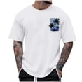 thumbnail image 2 of Yertdoel Mens T-Shirts Fashion Palm Tree Tropical Printed Graphic Beach Tee Tops Solid Color Round Neck Summer Vacation Casual Short Sleeve Shirts, 2 of 5