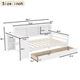 thumbnail image 5 of Twin Size Corner Daybed with Storage Drawers, Desk, Charging Port & Bookcase, Multi-Functional Space-Saving Bed, White, 5 of 9