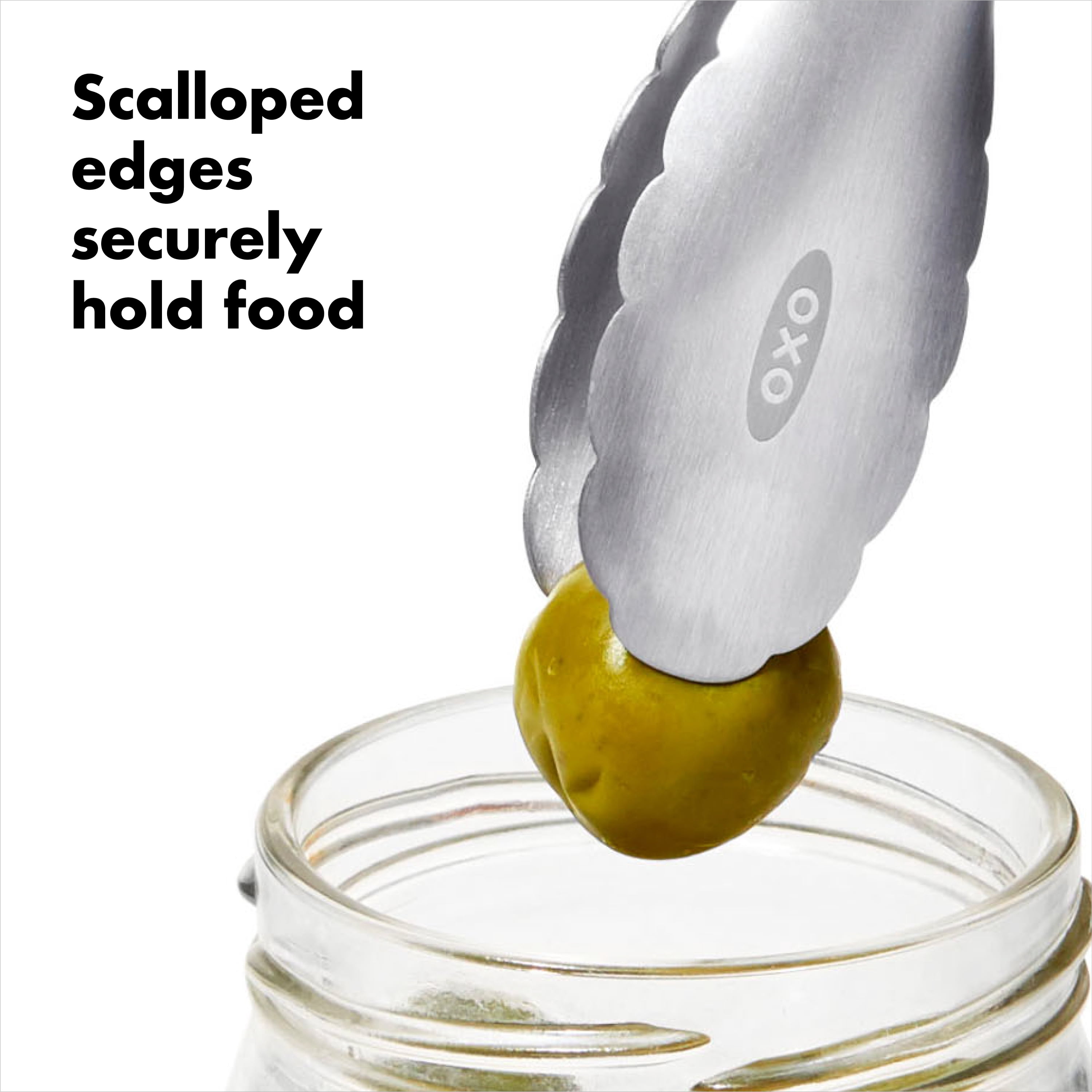 OXO SoftWorks Stainless Steel Mini 7-inch Food Tong with Locking Handle