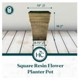 thumbnail image 5 of 18 Inch Avino Tall Square Planter - Decorative Indoor Outdoor Plant Pot for Front Porch, Deck, Patio and Home, Celtic Bronze, 5 of 6