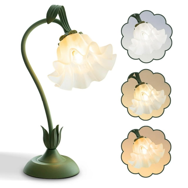 Lámpara de mesa floral LED AQDZCNF, 3 modos de color, 48 cm de alto
