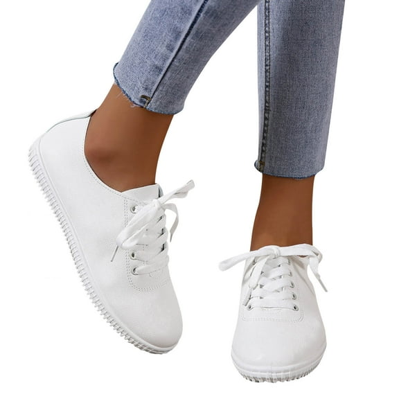 Oyedens White Canvas Shoes for Women Casual Low Top Fashion Sneakers Walking Flats Tennis Shoes Girls