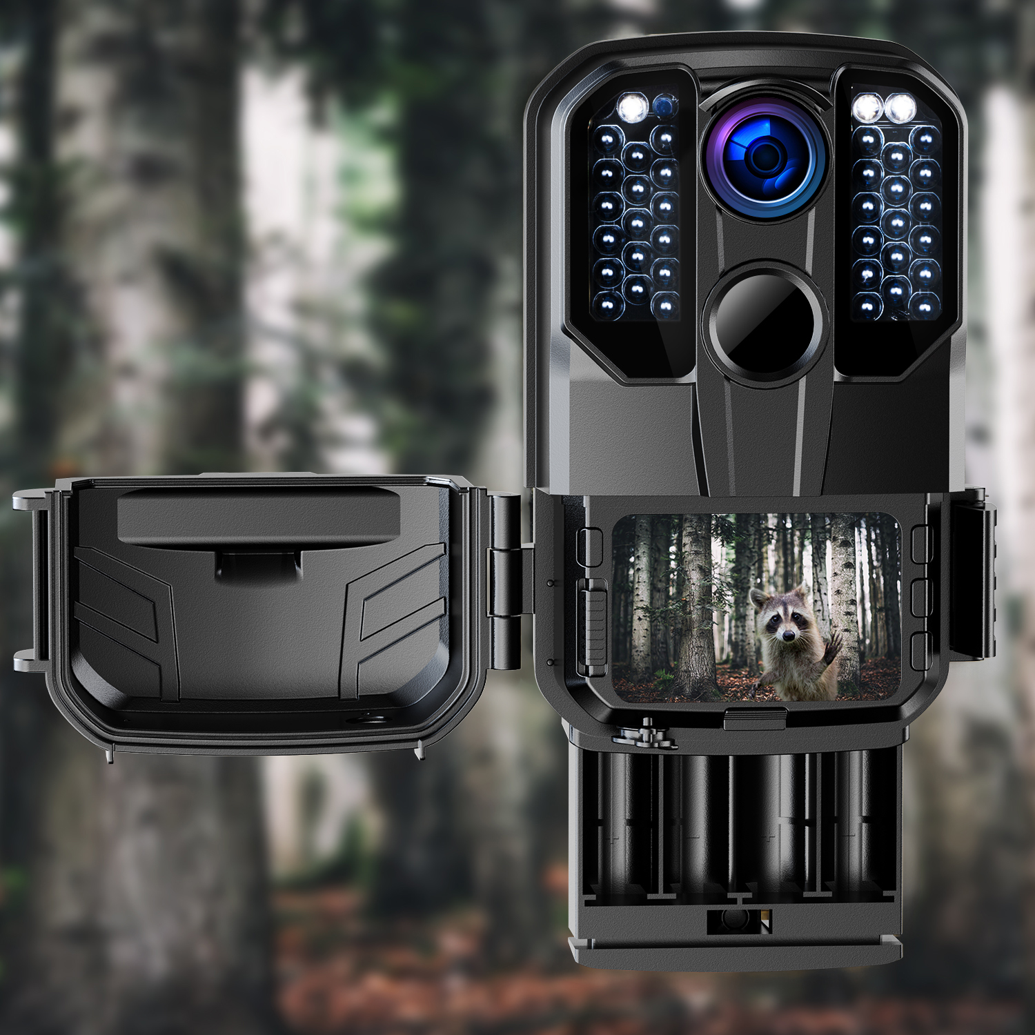 CAMPARK WiFi Trail Camera with SD Card 1296P 20MP Bluetooth Game Hunting Camera Outdoor Deer Trail Cam with 850nm Low-Glow Infrared Night Vision Waterproof 2.0" LCD Screen Motion Activated Scouting