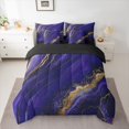 thumbnail image 2 of Castle Fairy Teens Female Women Purple Gold Marble Bedding Comforter Set 7-Piece,Marbling Watercolor King Bedding Sets,Abstract Gradient Vintage Aesthetic Ultra Soft Bed Sheets,Super Cozy Room Decor, 2 of 8