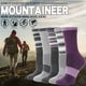 thumbnail image 5 of Calcetines de senderismo EBMORE de lana merino para mujer, 5 pares, a rayas, 5 of 6