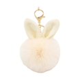 thumbnail image 1 of Cute Rabbit Ear Toy Plush Toy Keychain Pendant Schoolbag Backpack Hanging Ornament Bag Charm Furry Ball Toy Small Gift Yellow, 1 of 4