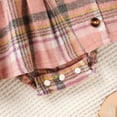 thumbnail image 4 of ZEHJUHAN Newborn Baby Girl Fall Winter Plaid Long Sleeve Buttons Outfit Ruffles Dress&Bow Headband, Pink 12-18 Months, 4 of 8