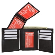 Mens Genuine Leather Wallet Lambskin "Flip" Trifold 1455