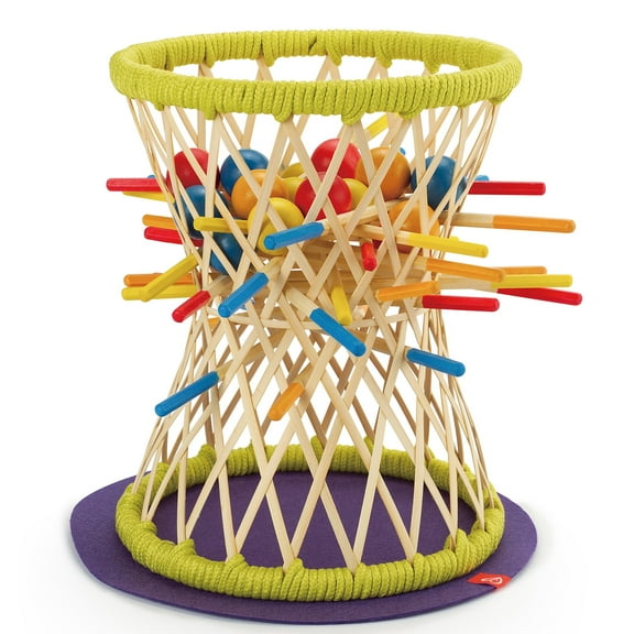 Hape: Pallina Original - Skill & Strategy Game, Ball Catching, Bamboo, 20 Sticks, 16 Balls, Solo Or Group Play, Versatile Play Options, Kids Ages 3 