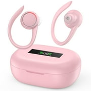 Wireless Earbuds for iPhone Android,HopePow 60hrs Playtime Waterproof IPX7 Bluetooth 5.3 Headphones Headset In-Ear Stereo Noise Cancelling True Wireless Earbuds with Ear Hooks and Charging Case,Pink