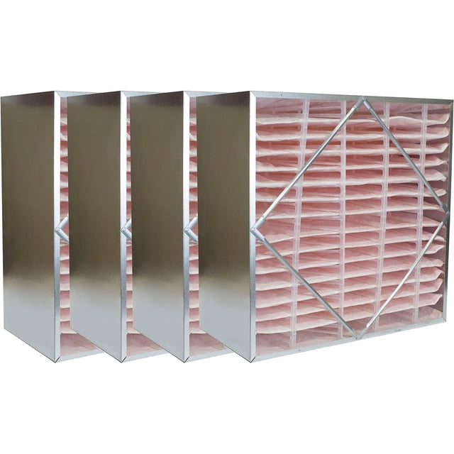Filterbuy 24x24x12 MERV 11 (MPR 1200) Sans Tête, Filtres de Boîte à Cellule Rigide Remplacement HVAC (Lot de 4)