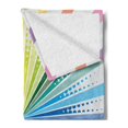 thumbnail image 2 of Vintage Rainbow Soft Flannel Fleece Throw Blanket, Retro Style Burst Effect with Halftone Details Colorful Rays Pop Sixties, Cozy Plush for Indoor and Outdoor Use, 50" x 70", Multicolor, by Ambesonne, 2 of 5