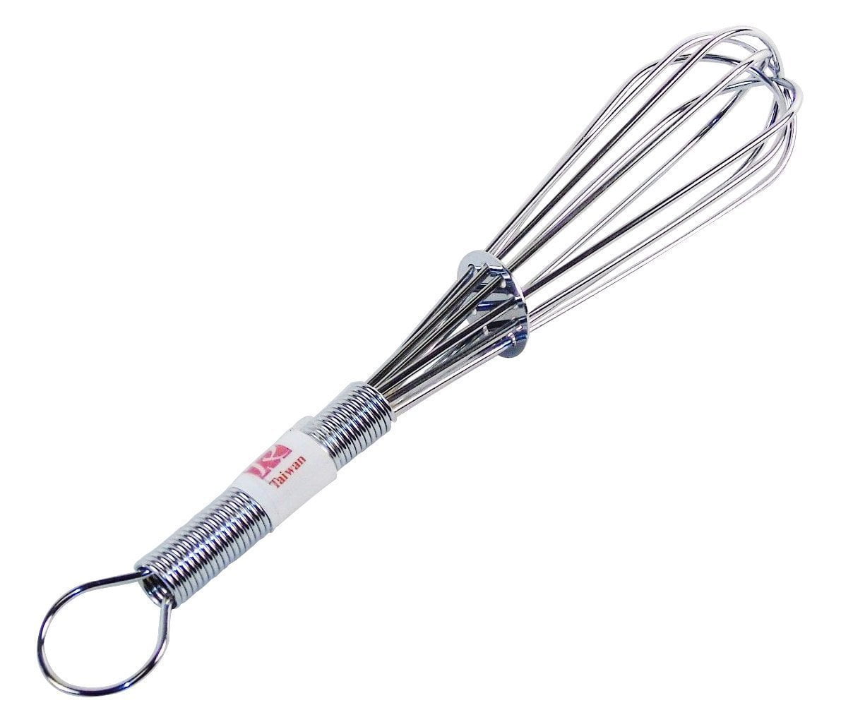 Wire Whisk Egg Beaters 6 Inch, Chrome Plated Steel, Wound Wire