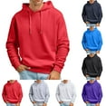 thumbnail image 6 of Hpapadks Hoodie for Men Solid Hoodies Pullover Minimalist Style Basic Long Sleeve Drawstring Hooded Men's Sweatshirts, 6 of 6