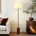 thumbnail image 5 of Oren 60" Modern Classic LED Standing Floor Lamp with Heavy-Weighted Base in Walnut Finish, 5 of 5
