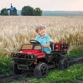 thumbnail image 2 of Aosom 12V Kids Ride-on Car Electric Truck Pickup Toy with Parent Remote Control and Trailer, MP3/USB Input for Music, Red, 2 of 10