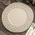 thumbnail image 6 of Efavormart 6 Pack | 13" Taupe Plastic Hammered Rim Dinner Charger Plates, Decorative Disposable Irregular Round Serving Plates, 6 of 11