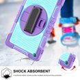 thumbnail image 3 of Case for Samsung Galaxy Tab A7 10.4 2020 Model SM-T500/T505, Kids Friendly Heavy Duty Rugged Shockproof Adjustable Kickstand Full Protective Tablet Cover with Hand/Shoulder Strap, Purple+Mint, 3 of 8