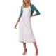 thumbnail image 2 of INSPIRAR CHIC Blusas Semitransparentes para Mujeres Elegantes con Mangas 3/4 Cárdigan Bolero Shrug Azul XL, 2 of 5