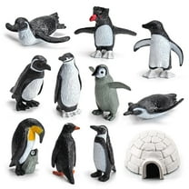 zhaomeidaxi 11Pcs/Set Plastic Penguin Figurines, Cute Ocean Animal Penguin Figure Model Toys for Kids Children â Realistic Animal Model Birthday Gift