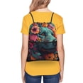 thumbnail image 4 of Gaeub Colorful Flower Dog A Gym Bag Sackpack Sports,Drawstring Backpack Sports Bag for Women Men Large Size, 4 of 6