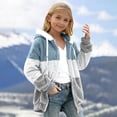 thumbnail image 2 of Posijego Big Boys Girls Fleece Coat Zip up Long Sleeve Hooded Warm Fuzzy Outerwear Jackets with Pockets, 2 of 6