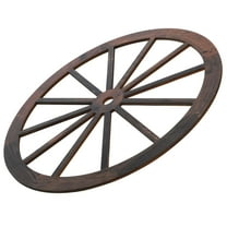 QIFULL Wooden Wagon Wheel Wall Decor Brown Vintage Style Wall Hanging