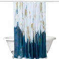 thumbnail image 4 of Cortina de Ducha Ombre Azul Abstracta Dznils, Diseño Moderno con 12 Ganchos, 72" x 78", 4 of 9