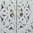 thumbnail image 6 of DecMode 30" x 42" White Wood Intricately Carved 1 Shelf and 2 Doors Floral Cabinet, 1-Piece, 6 of 17