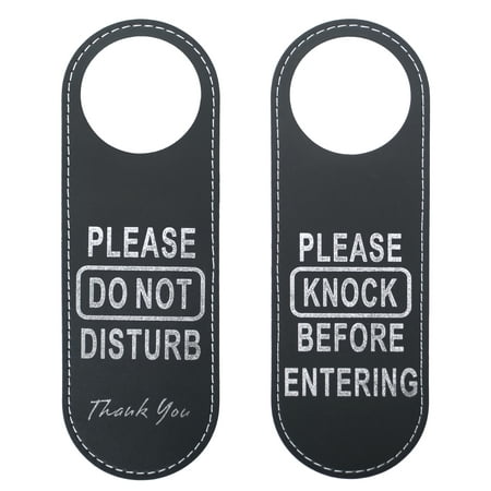 Aspire Leather Double Sided Please Do Not Disturb Please Knock Before Entering Door Hanger Sign for Hotel School