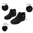 thumbnail image 3 of Women's Ankle Boots - Classic Side Zip, Comfortable Platform, Cover with Buckle Strap, Round Toe, Low Chunky Heel Comfort Slip On Fashion Black Boots., 3 of 6