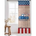 thumbnail image 3 of Sheer Curtains 84 Inches Long, Independence Day Semi Sheer Curtains Light Filtering Window Treatment, Gnomes Truck Star Flag Wooden Grain Privacy Voile Drapes for Living Room Bedroom 52x84 Inch, 3 of 7