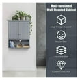 thumbnail image 3 of Ditangy Bathroom Wall Cabinet, 2-Door Toilet Cabinet with Hanging Design, Wooden Medicine Cabinet with Height Adjustable Shelf, Wall Mount Cabinet with Large Storage Space, Gray, 3 of 9