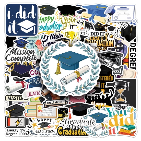 Graduation, Graduation Party, Graduation Decorations, Waterproof, 50 Pc, 2X3 In, Cap DecorationsforGraduation, Diy Crafting, Assorted Design
