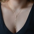 thumbnail image 2 of serony Simple Women Rhinestone Necklace Girl Simple Pendant Chain Adjustable Silver Gold Elegant Gift Jewelry, 2 of 9