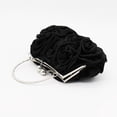 thumbnail image 5 of Women's Elegant Satin Evening Clutch with Detachable Silk Rose Handbag for Formal Parties and Occasions for Wedding Black One Size, 5 of 6
