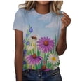 thumbnail image 1 of Birdeem Blouse Ample d'Été Décontractée à Manches Courtes et Col Rond pour Femmes, 1 of 4