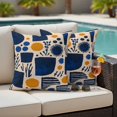 thumbnail image 2 of Outdoor Pillow Cover Abstract Blue Yellow Geometric Painting Set of 2 Waterproof Throw Pillowcases Modern Art Decorative Patio Furniture Pillows for Couch Garden Indoor & Outdoor Use, 2 of 9