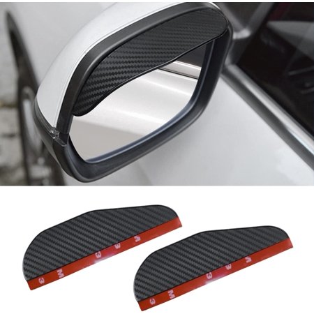 2Pcs Car Rear View Side Mirror Rain Eyebrow Carbon Fiber Rain Visor for Car Truck SUV
