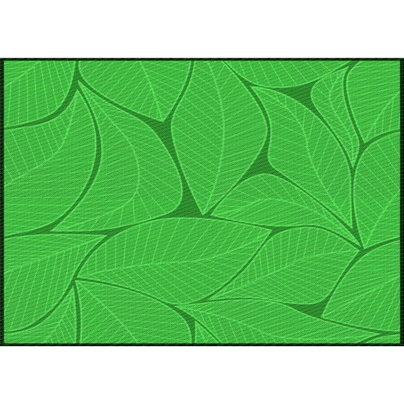 Ahgly Company Machine Washable Indoor Rectangle Transitional Lime Green Area Rugs, 5' x 8'