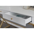 thumbnail image 3 of Parker White and Gold Campaign Desk, 3 of 9