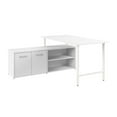 thumbnail image 1 of Hustle 60W Computer Desk with Storage Cabinet in White - Engineered Wood, 1 of 8