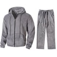 thumbnail image 2 of Ceisia Men's Loose Fit Fleece Tracksuit Set Full-Zip Hooded Jacket with Elastic Waist Drawstring Pants Gifts, 2 of 9