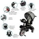thumbnail image 3 of Triciclo Evolutivo Para Niños Tipo Carriola Asiento 360° 7 En 1 Luz Y Sonido Gris, 3 of 5