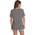 thumbnail image 4 of Clearance! Delayuji Short Sleeve Shirts for Women Womens T Shirts V Neck Cap Short Sleeve Summer Tops Trendy 2025 Loose Casual Tshirts with Pocket S Gray, 4 of 5