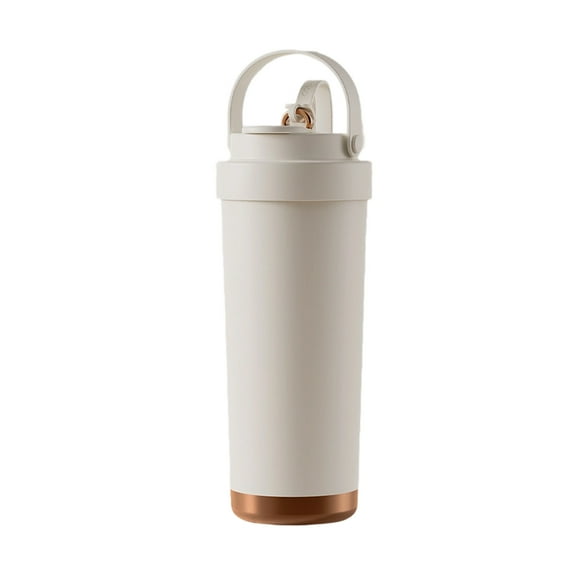Ceramic Interior Coffee Cup for Women Large Capacity Double Layer Insulated Straw Water Bottle Leak Proof Drinkware