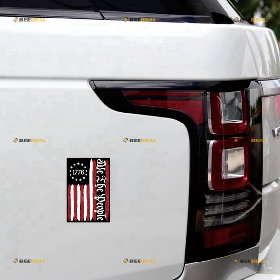 We The People American Flag 1776 Distressed Tattered Car Magnet Sticker Magnetic Decal - 2 Pack Glossy 4" 6" - for Truck Door Fridge Reusable Waterproof
